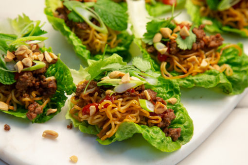 Lamb Noodle Lettuce Cups