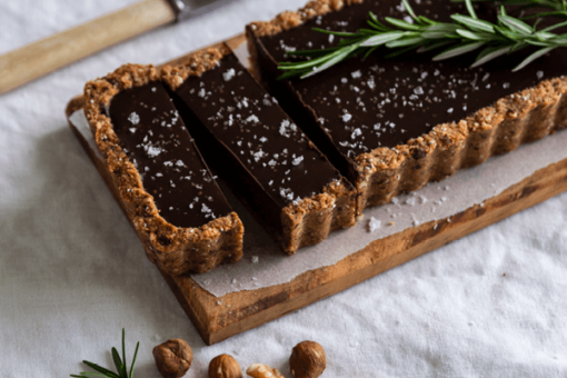 Gluten Free Salted Chocolate & Rosemary Tart