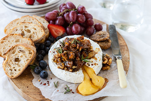 Baked Brie with Fig & Walnut Jam